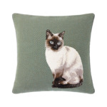 Yves Delorme - Housse de coussin en tapisserie de coton vert, Matcha