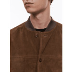 Blouson en daim caramel