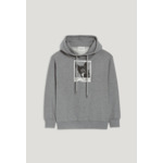 Sweatshirt capuche Jean Toto gris chiné