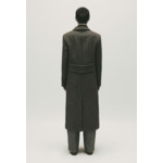 Manteau droit mi-long bicolore