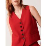 Gilet Gianno-Gilet sans manches en laine rouge