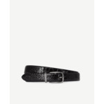 Ceinture En Cuir Noir Effet Crocodile