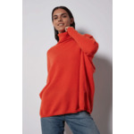 Pull poncho col roulé cachemire Margareth ORANGE