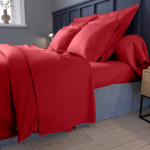 Taie de traversin Partition Satin de coton Coloris Rouge