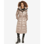 CONTRAST MAXI BELTED PUFFER