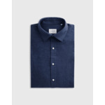 Chemise auguste en coton cachemire marine