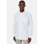 Chemise Crème En Coton Et Tencel Regular Fit