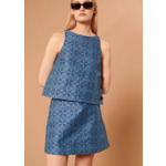 Top Taisa-bleu en jacquard