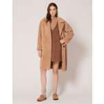 Manteau Mississippi-Manteau long droit façon fourrure beige