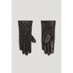 Gants cuir noir strassés