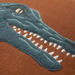 Olivier Desforges - Housse de coussin en coton, Crocodile