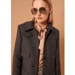 Manteau Marin-Anthracite en Laine