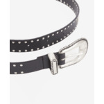 Ceinture En Cuir Noir Avec Clous