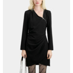 Robe Courte Noire En Crêpe Avec Zip