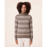 Pull Oprah Pull Cachemire Col Cheminée Jacquard, 4 fils