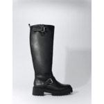 Bottes biker en cuir lisse