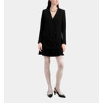 Robe Courte Noire Effet Tailleur En Crêpe Et Dentelle Femme