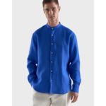 Chemise Lucien en lin bleu intense