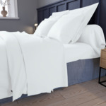 Housse de couette Partition Satin de coton Coloris Blanc