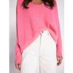 Pull poncho cachemire col V Faustine FAUSTINE_PINK_PARADISE