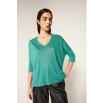 Poncho t-shirt lin Emilie VERT ARDENT