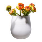 Manufacture Collier blanc Vase Carré grand 20,5x20,5x22,5cm