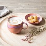 Perlemor Coral - Mug à thé ou à café, rose, en porcelaine haut de gamme