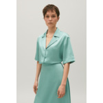 Chemise fluide satinée vert d'eau