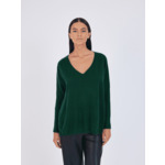 Pull poncho cachemire col V Faustine VERT_EMPIRE