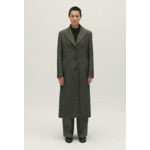 Manteau droit mi-long bicolore