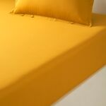 TDM - Drap housse en percale de coton beige, Percale Unie 80 Fils