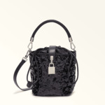 ARTEMIS S BUCKET BAG - TESSUTO PAILLETTES+TESSUTO NYLON SATIN PADDED