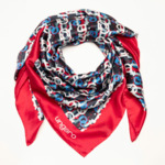 Foulard soie Umberta Red -  90 cm x 90 cm