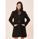 Manteau Marin-Noir en Laine