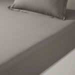 TDM - Drap housse en percale de coton beige, Percale Unie 80 Fils