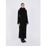 Robe mi-longue ajourée cachemire Tamara NOIR