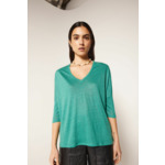 Poncho t-shirt lin Emilie VERT ARDENT