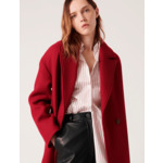 Manteau Miranda-Manteau long en laine bordeaux