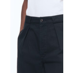 Pantalon bleu marine en gabardine de coton