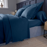 Drap Housse Partition Satin de coton Coloris Marine