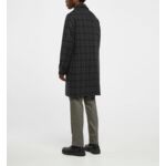 Manteau mi-long Larcheck tartan laine recyclée