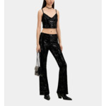 Pantalon Noir En Velours Avec Sequins