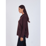 Pull poncho cachemire à capuche Onika CACAO