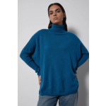 Pull poncho col roulé cachemire Margareth PETROLE