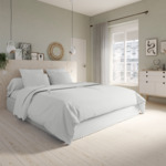 Housse de couette Studio Coton Gris Perle