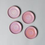 Perlemor Coral - Sous-tasse à café, rose, en porcelaine haut de gamme