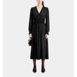 Robe Longue Noire Avec Fronces Femme