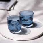 Like Ice - Lot de 2 verres à eau, bleu, en verre