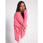 Pull poncho cachemire col V Faustine FAUSTINE_PINK_PARADISE