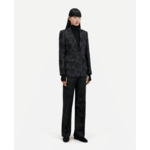 Veste Tailleur Noire Fleurie Femme